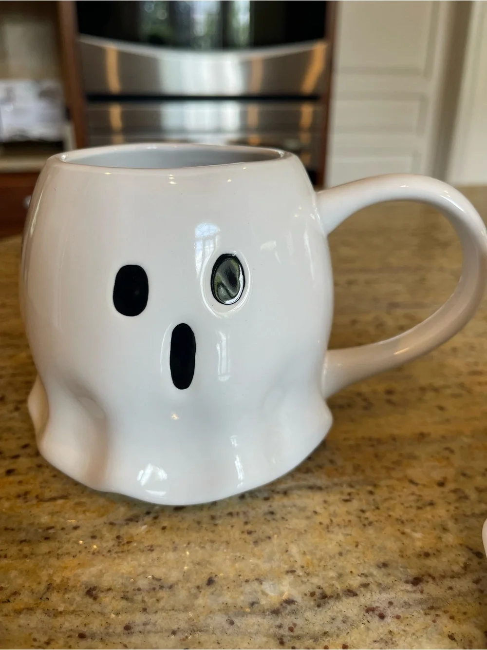 Williams Sonoma White Ghost Figural Mug Set of 2 Halloween Stoneware NEW
